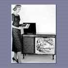 Silvertone 1959 product publicity photograph, TV/phonograph.